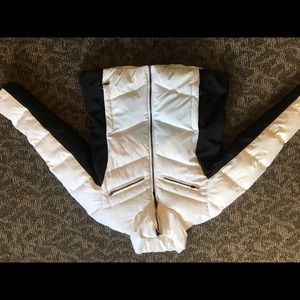 Calvin Klein white puffy ski coat